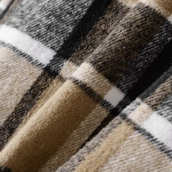 Mens Plaid Shirt,Long Sleeves,Classic Flannel Shirt Button Down Shirt Jacket Top - Picture 2 of 7